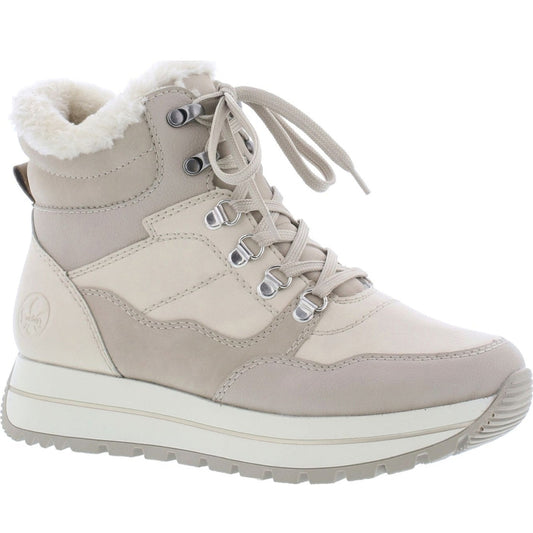 beige casual closed ladies mid height boots