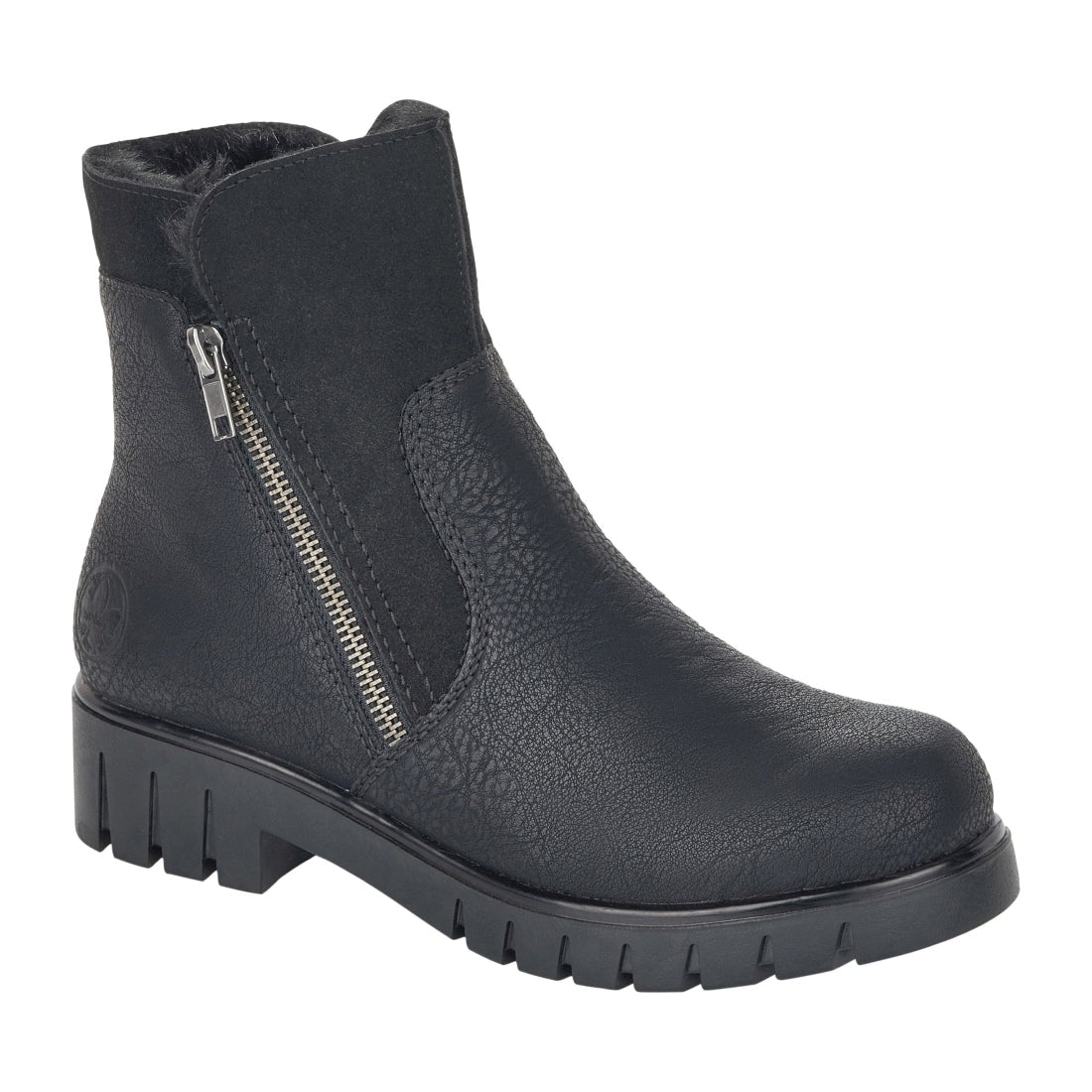 black casual closed ladies mid height boots