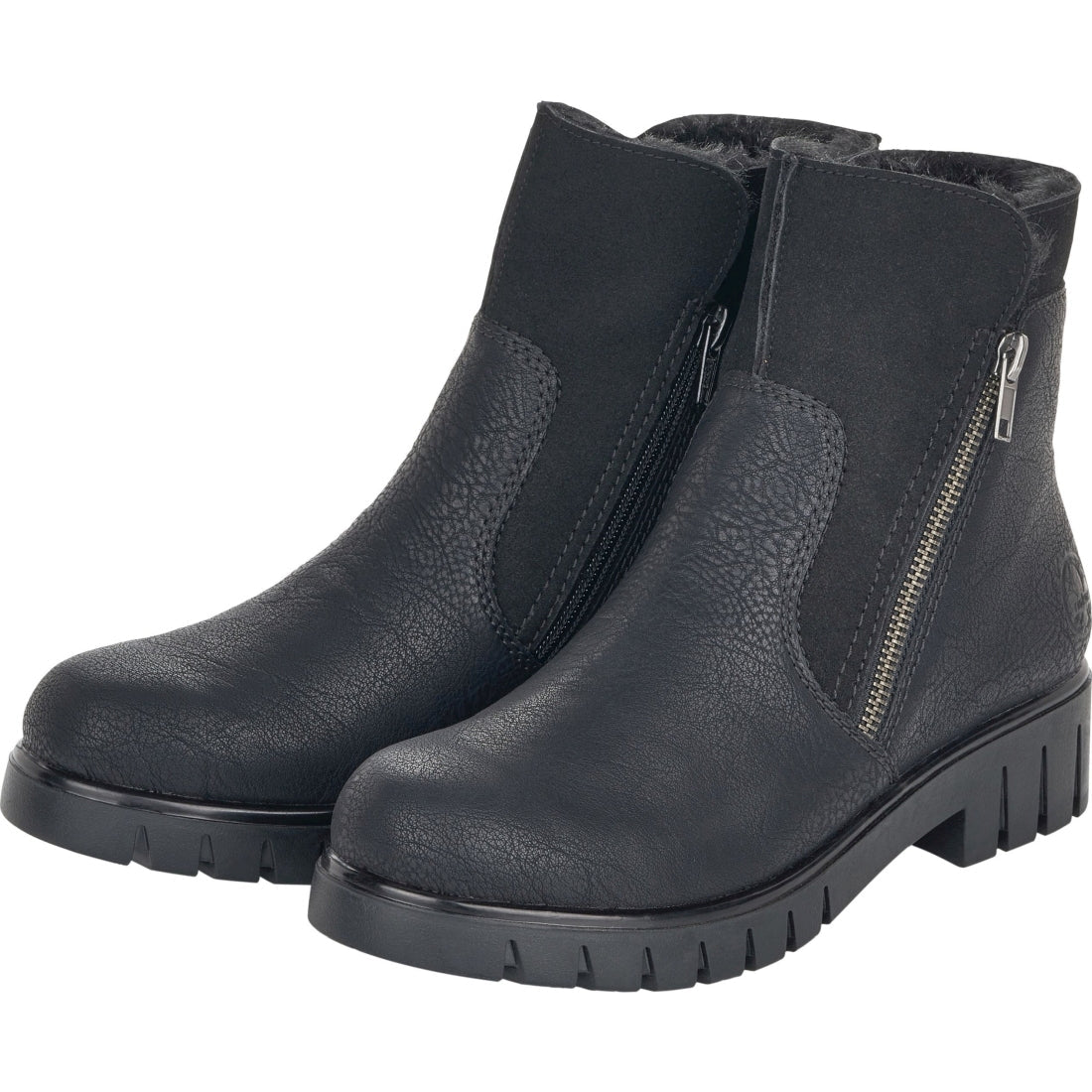 black casual closed ladies mid height boots