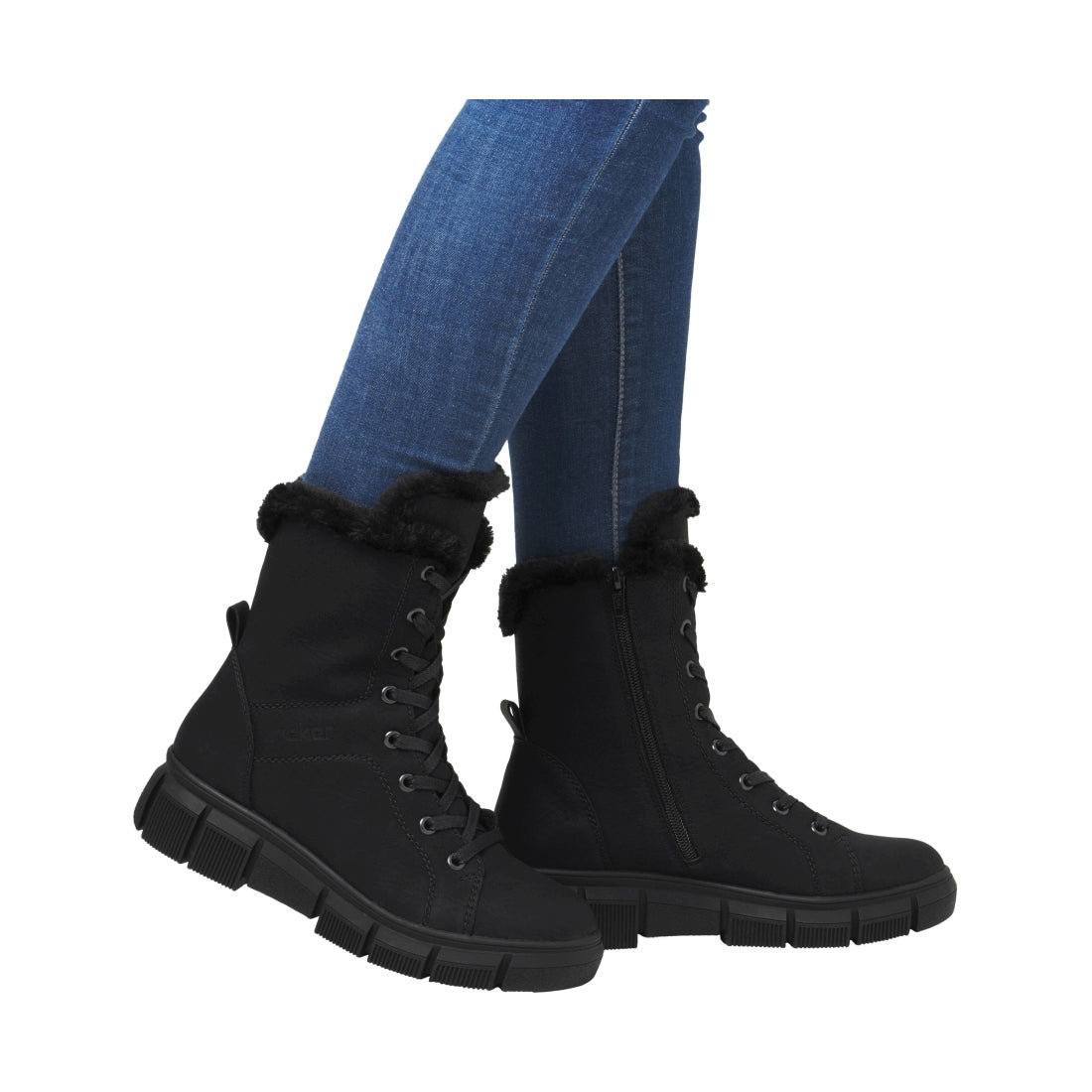 black casual closed ladies mid height boots