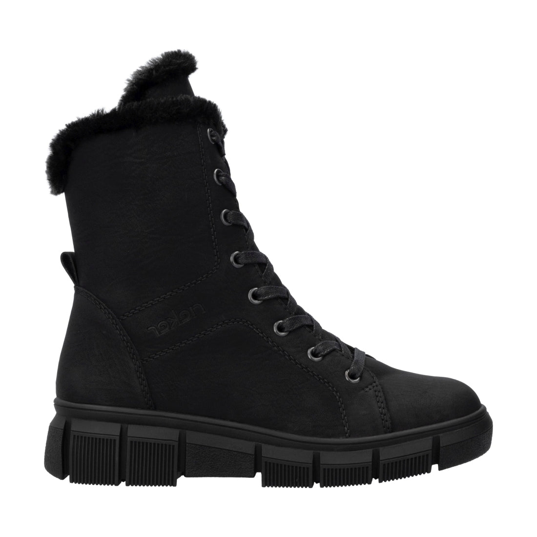 black casual closed ladies mid height boots