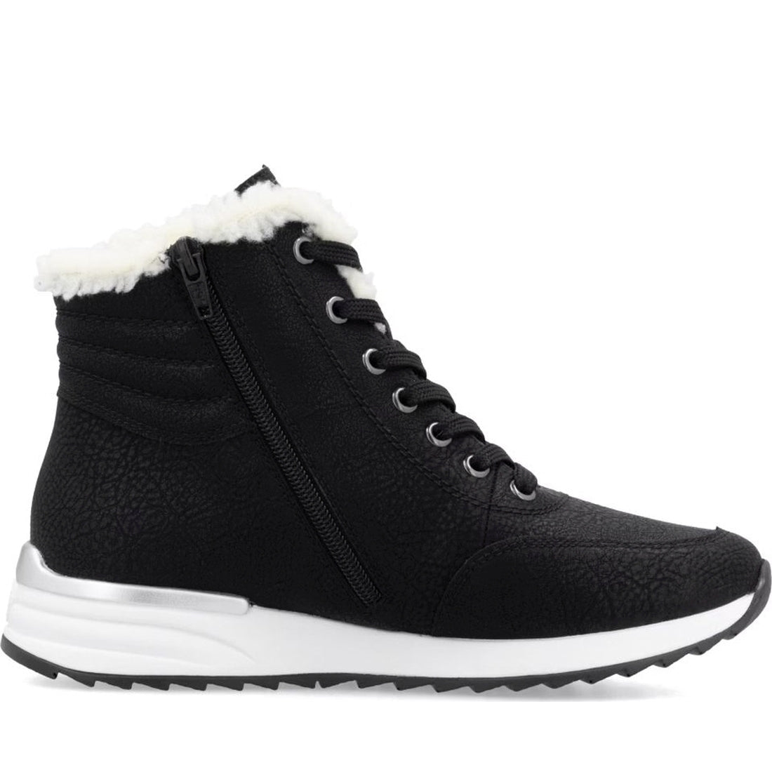 black casual closed ladies mid height boots