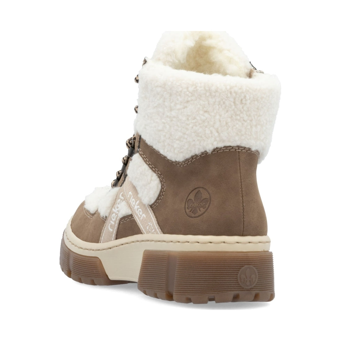 beige combination casual closed ladies mid height boots