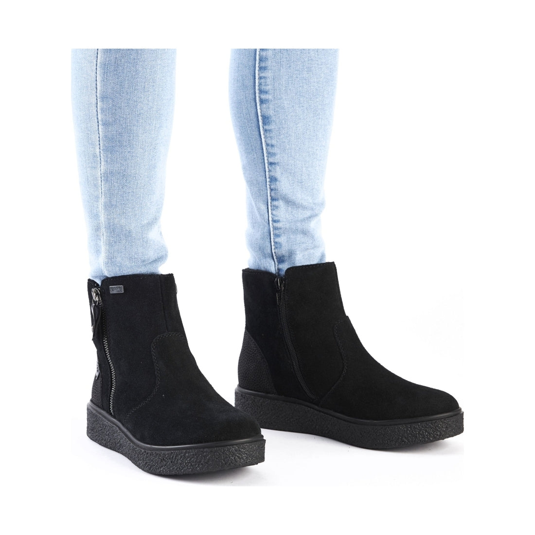 black casual closed ladies mid height boots