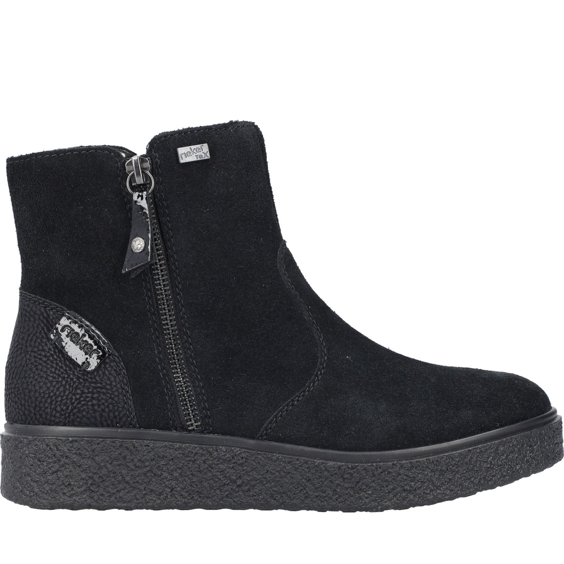 black casual closed ladies mid height boots