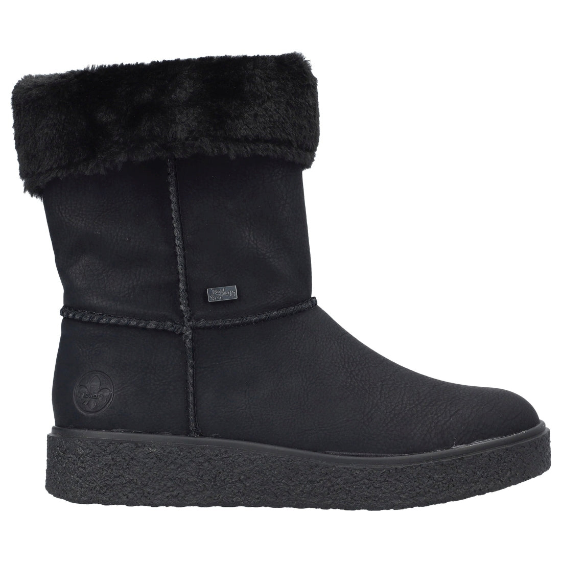 black casual closed ladies mid height boots