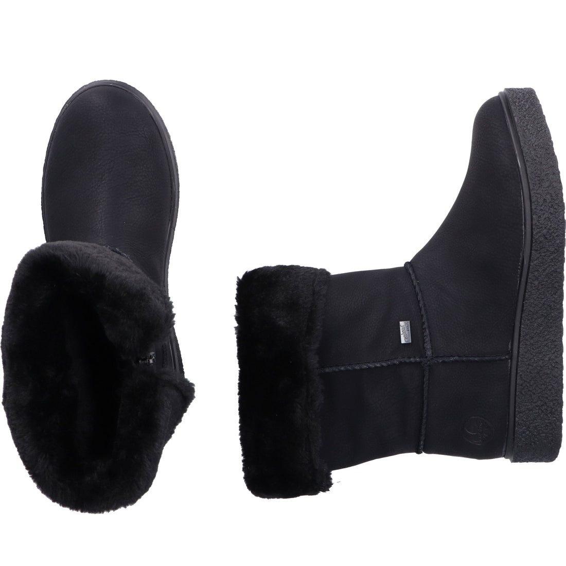 black casual closed ladies mid height boots