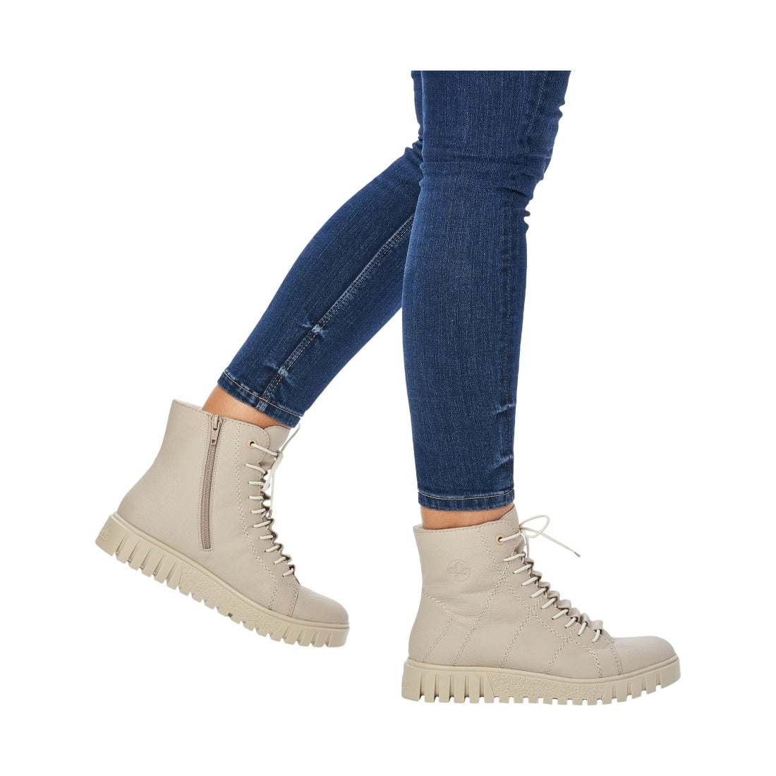 beige casual closed ladies mid height boots