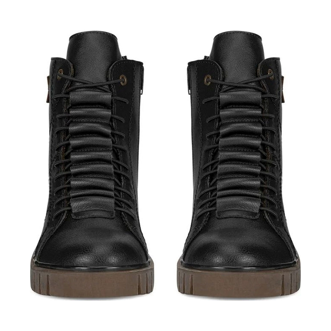 black casual closed ladies mid height boots