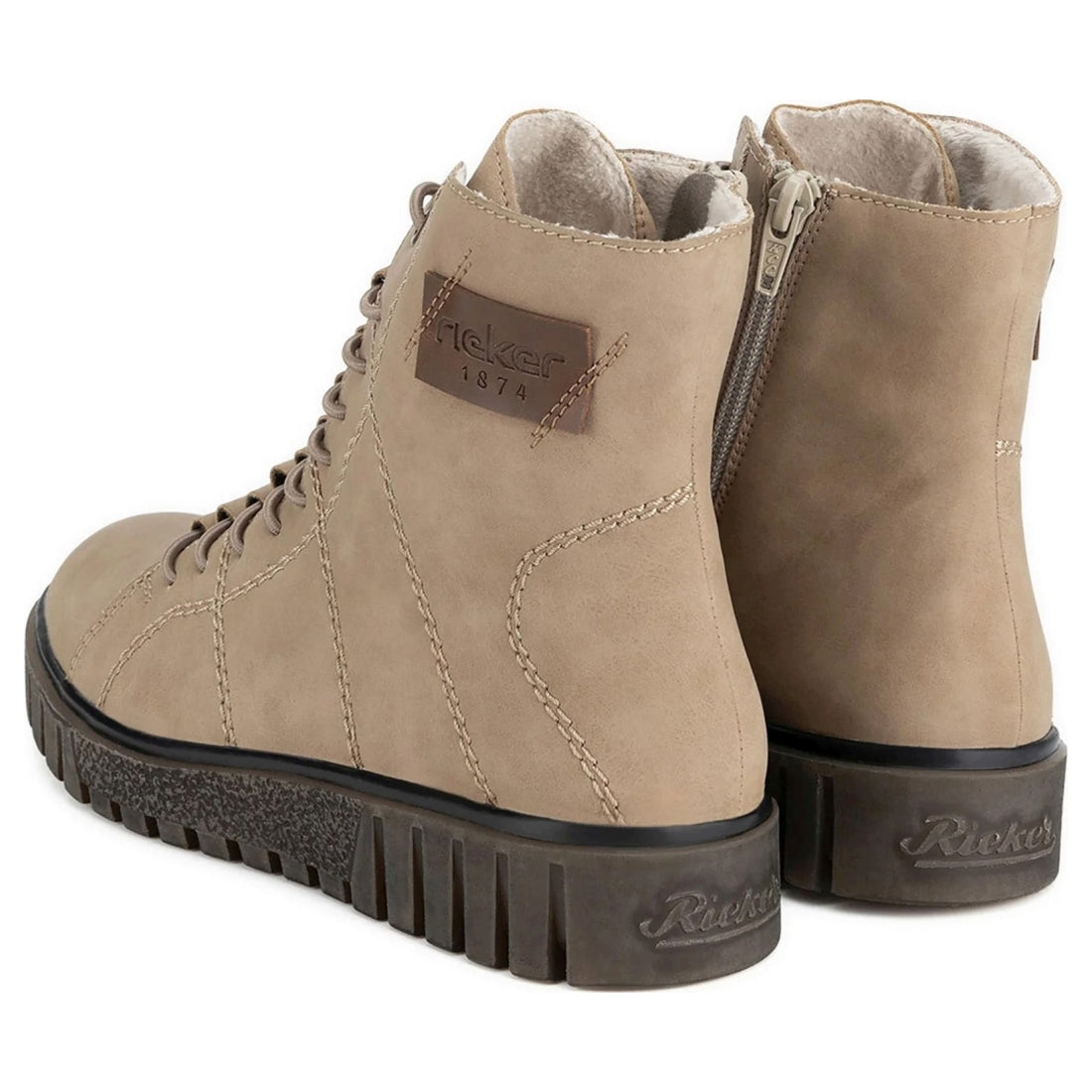 beige casual closed ladies mid height boots