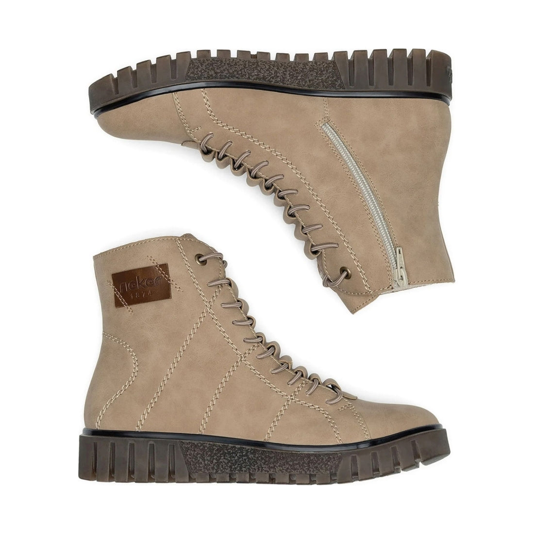 beige casual closed ladies mid height boots