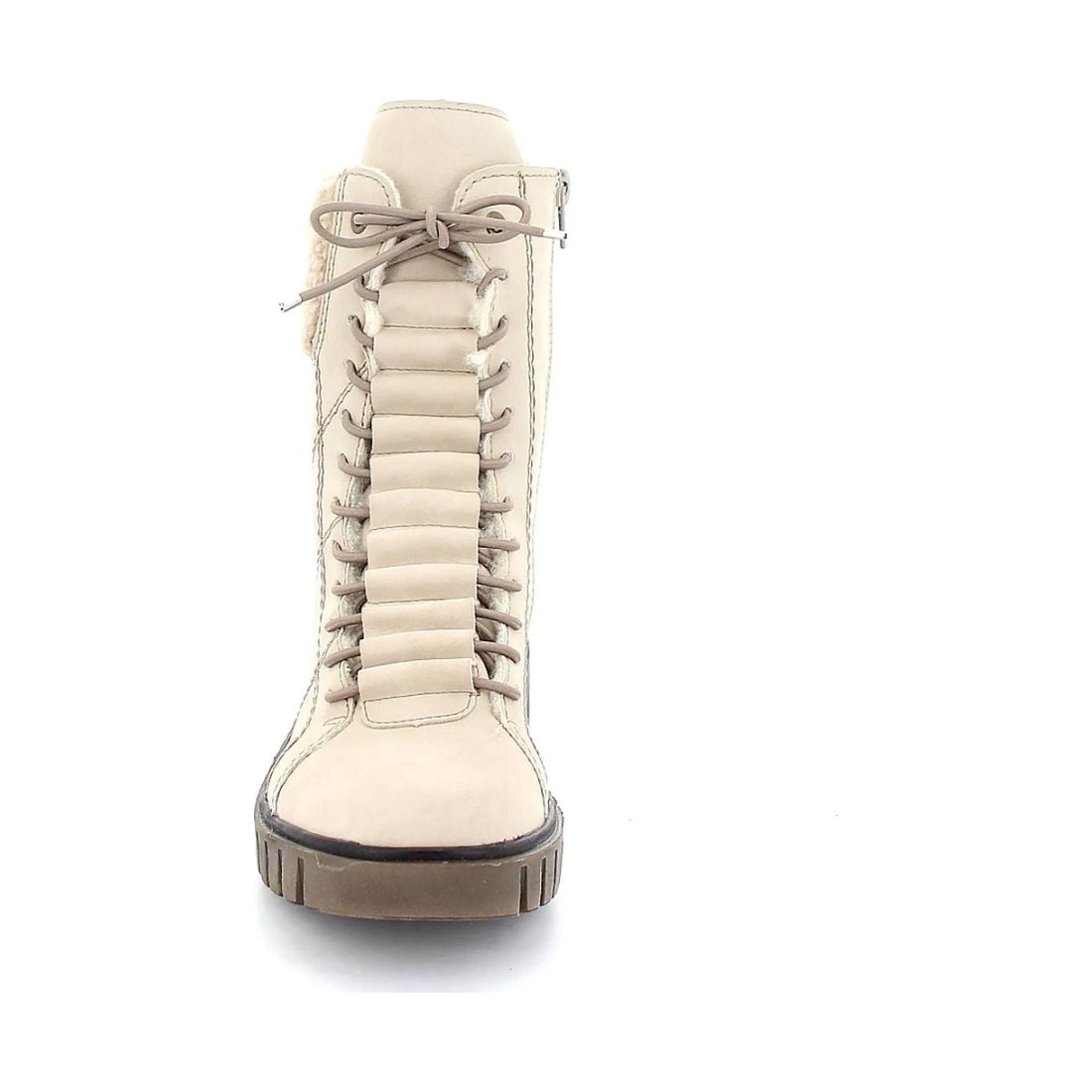 beige casual closed ladies mid height boots