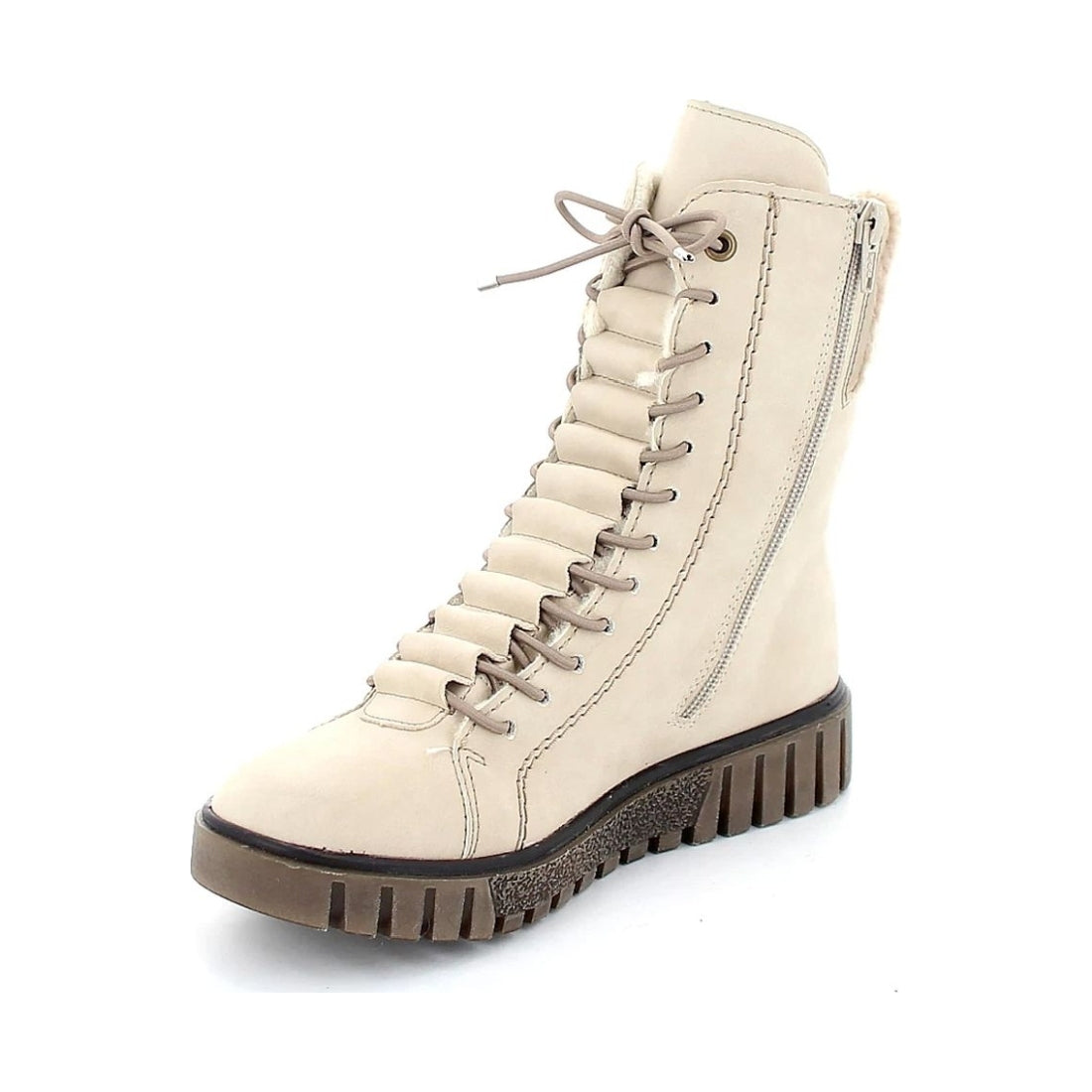 beige casual closed ladies mid height boots