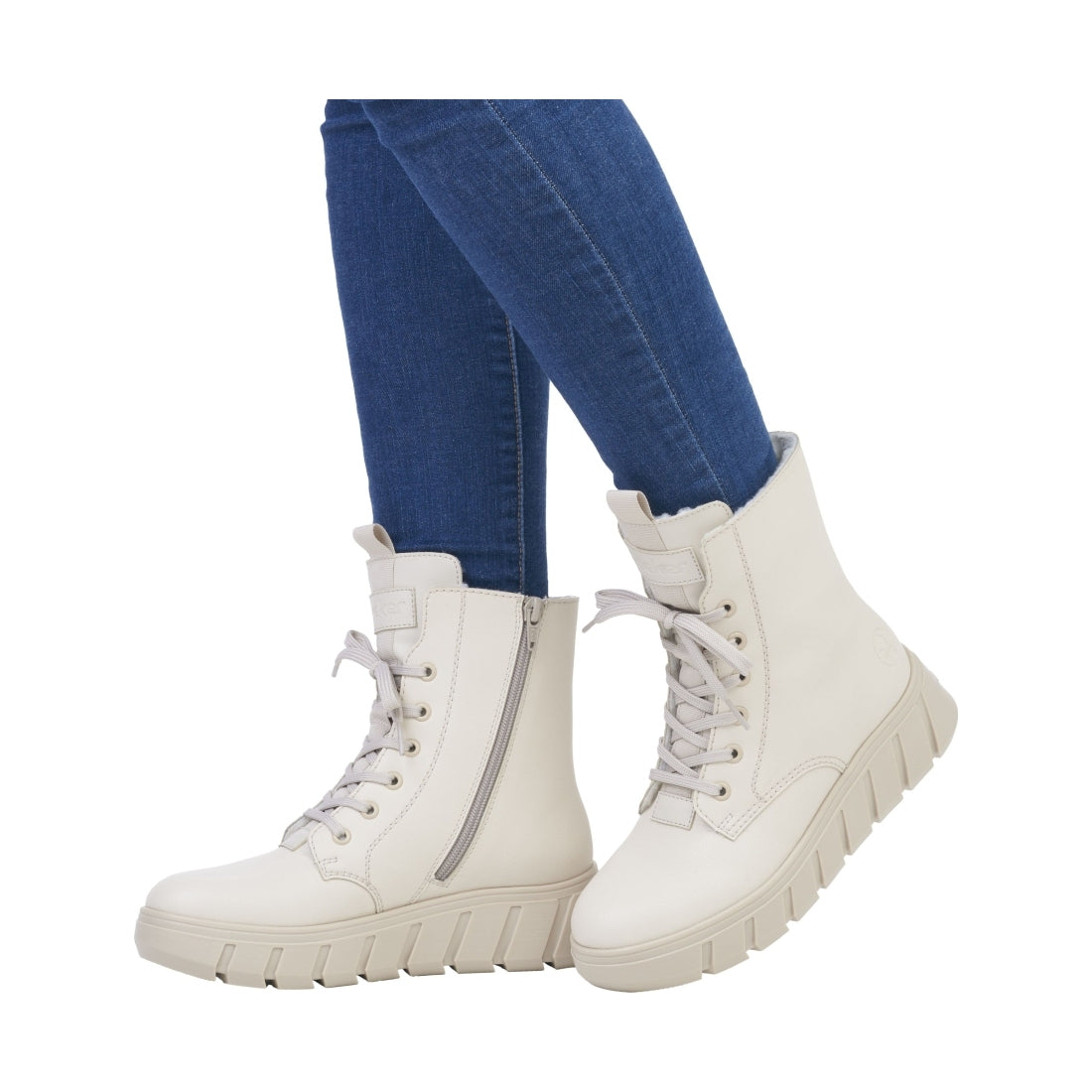 beige casual closed ladies mid height boots