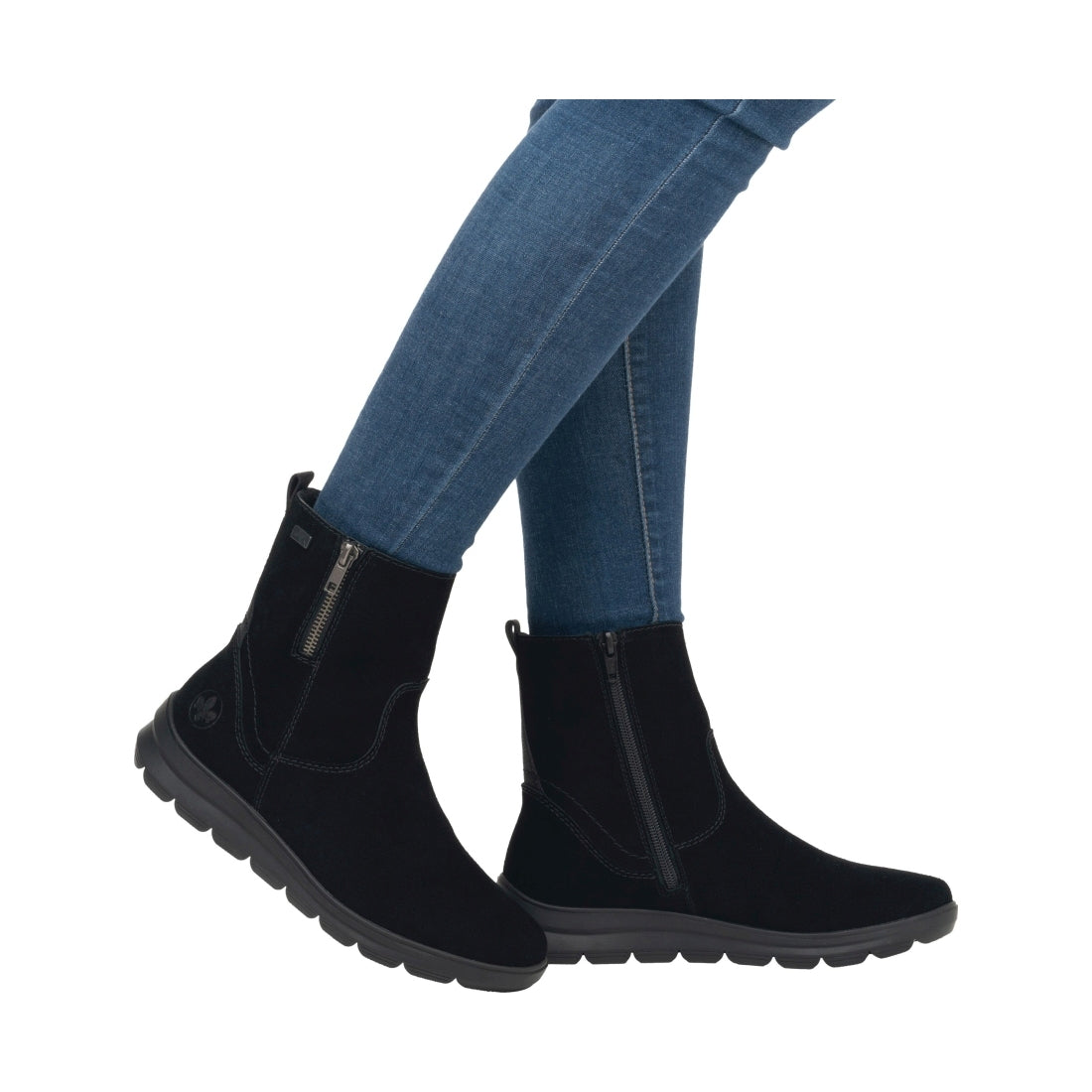 black casual closed ladies mid height boots