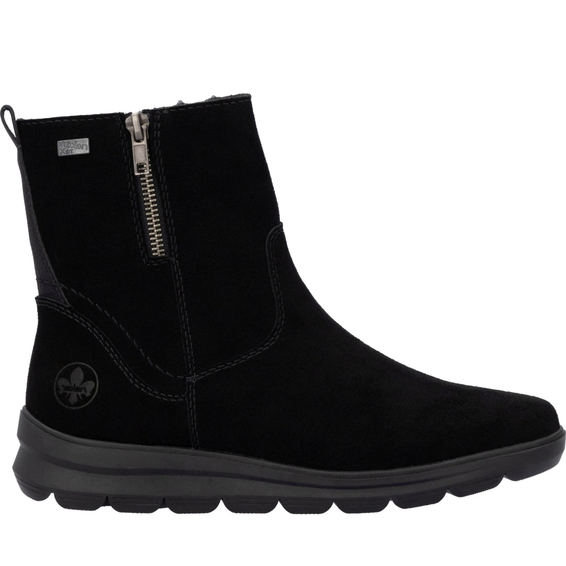 black casual closed ladies mid height boots