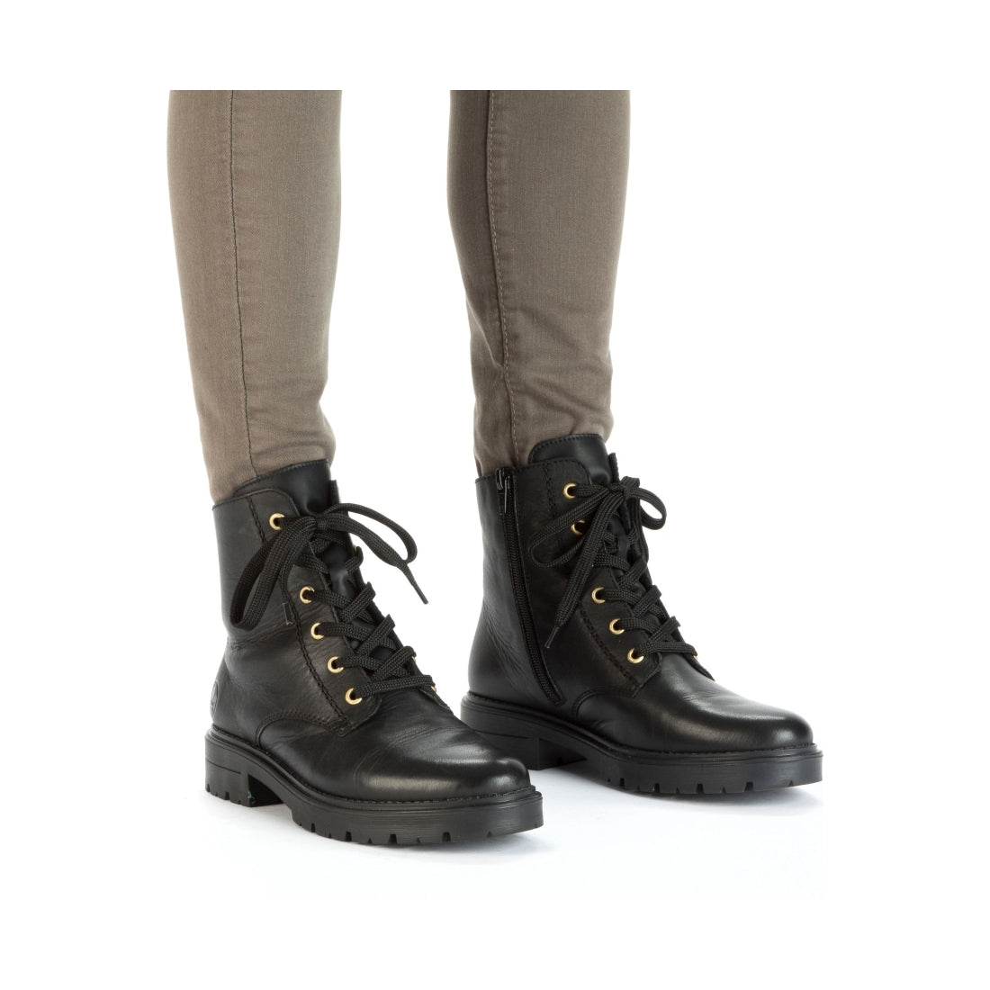 black casual closed ladies mid height boots