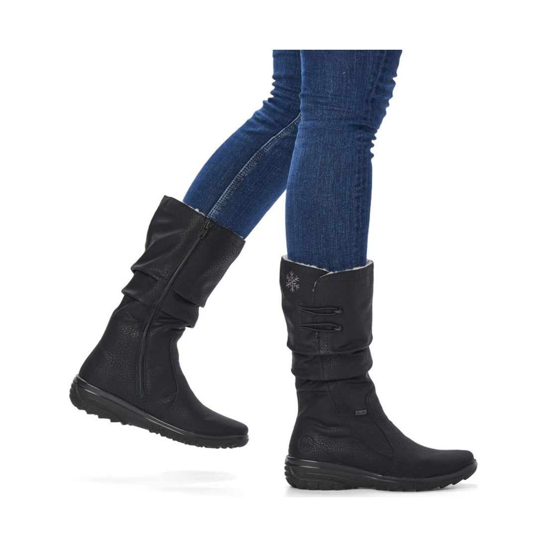 black casual closed ladies' boots