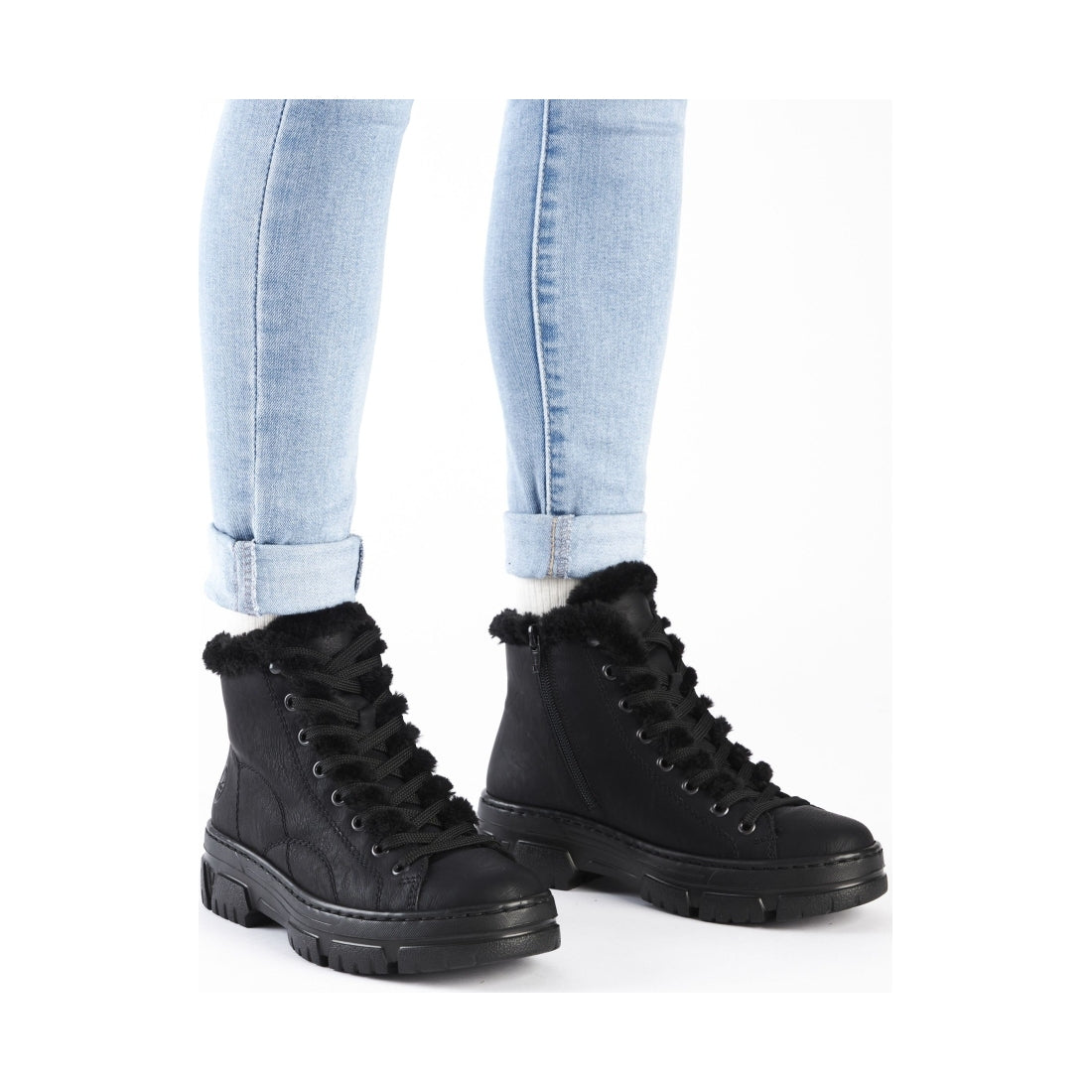 black casual closed ladies mid height boots