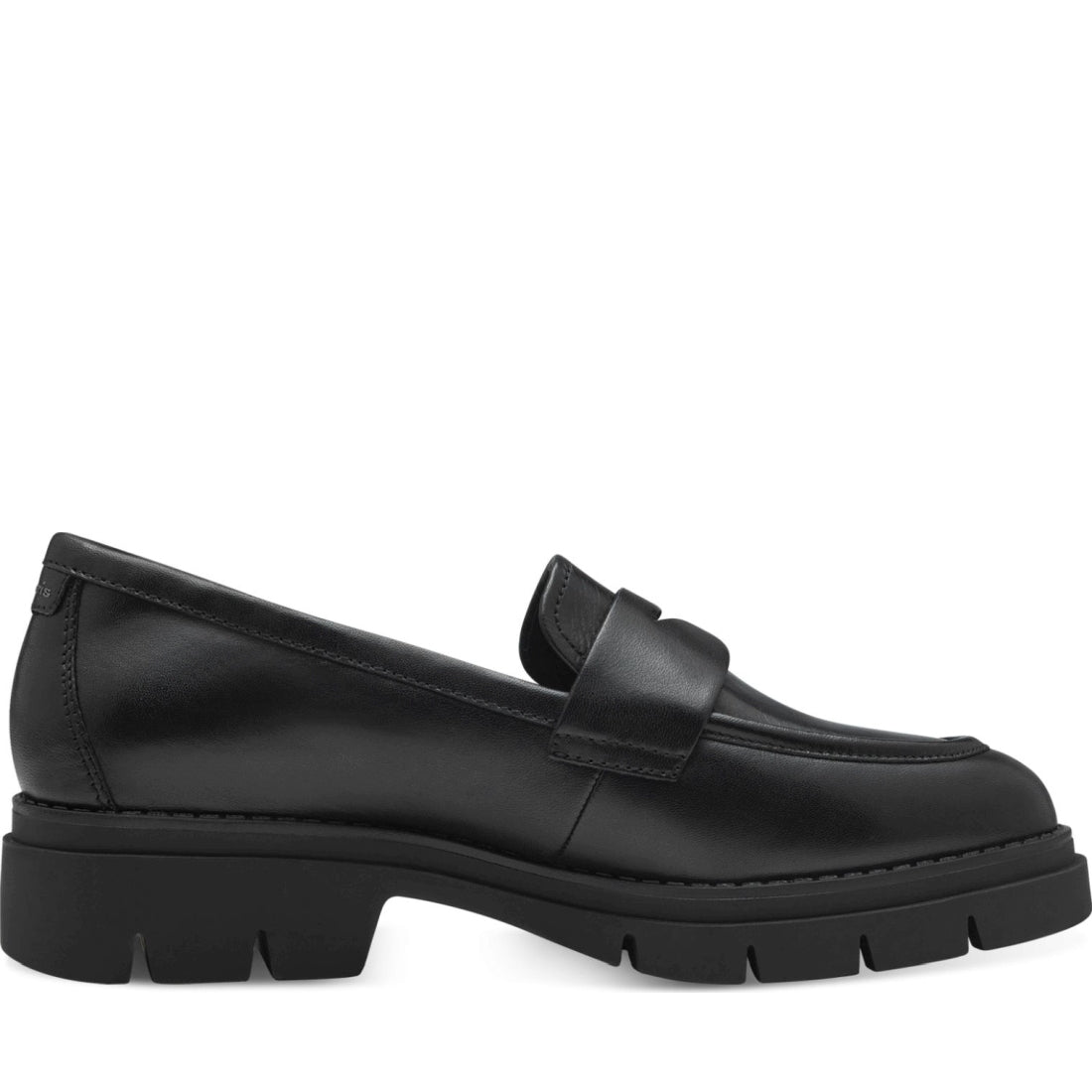 black leather classic closed loafers