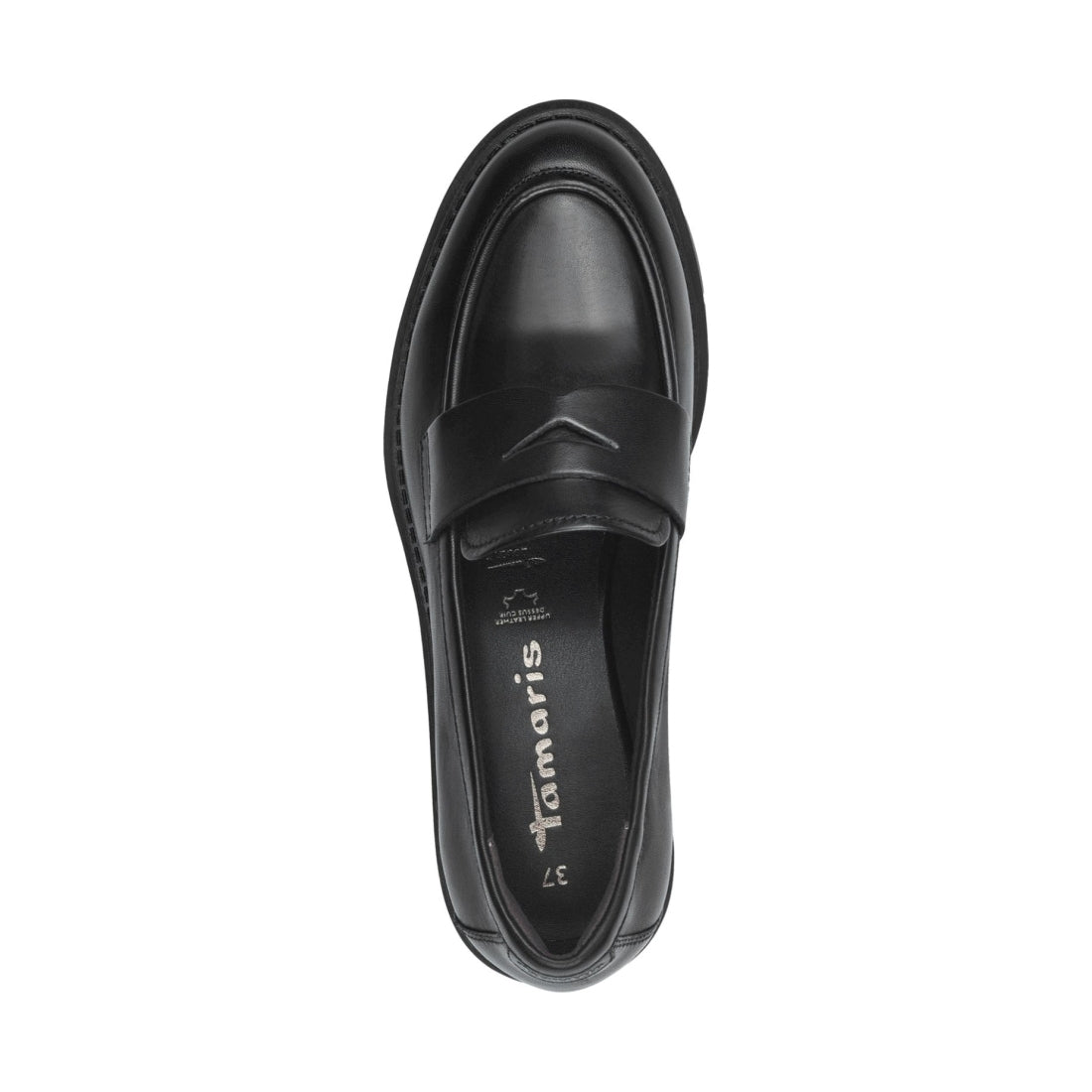 black leather classic closed loafers