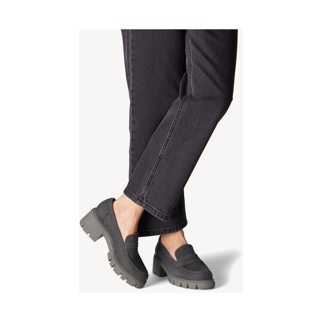 dark grey classic closed loafers