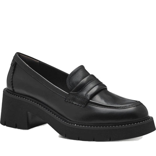 black leather classic closed loafers