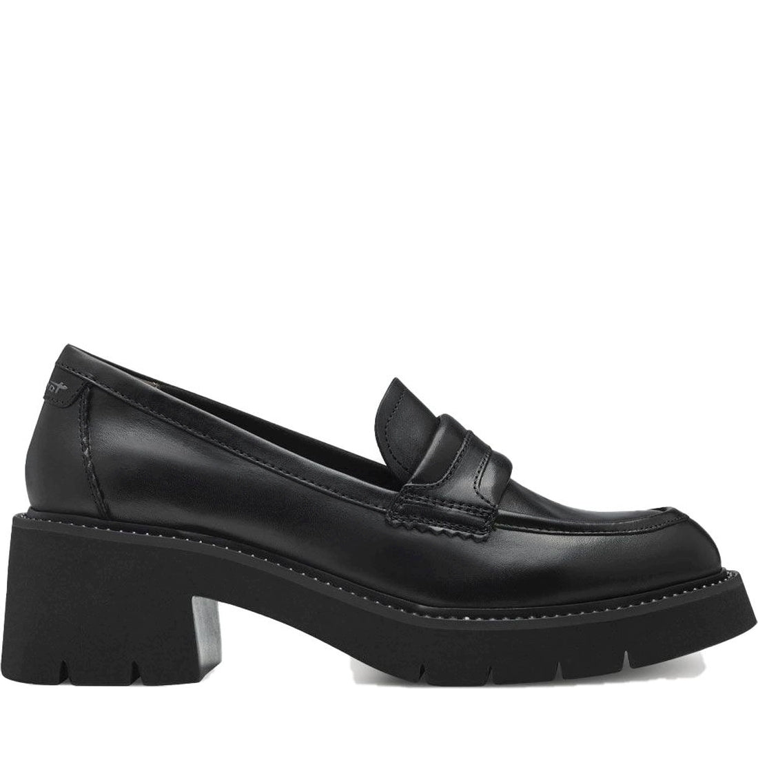 black leather classic closed loafers