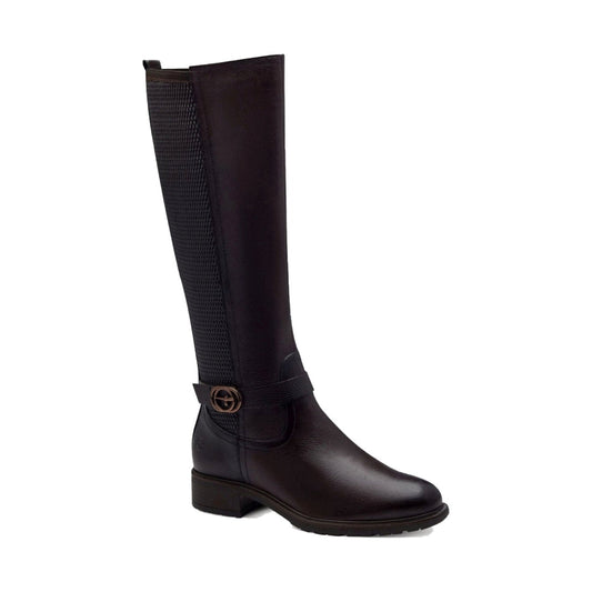 mahogany classic closed long heeled boot