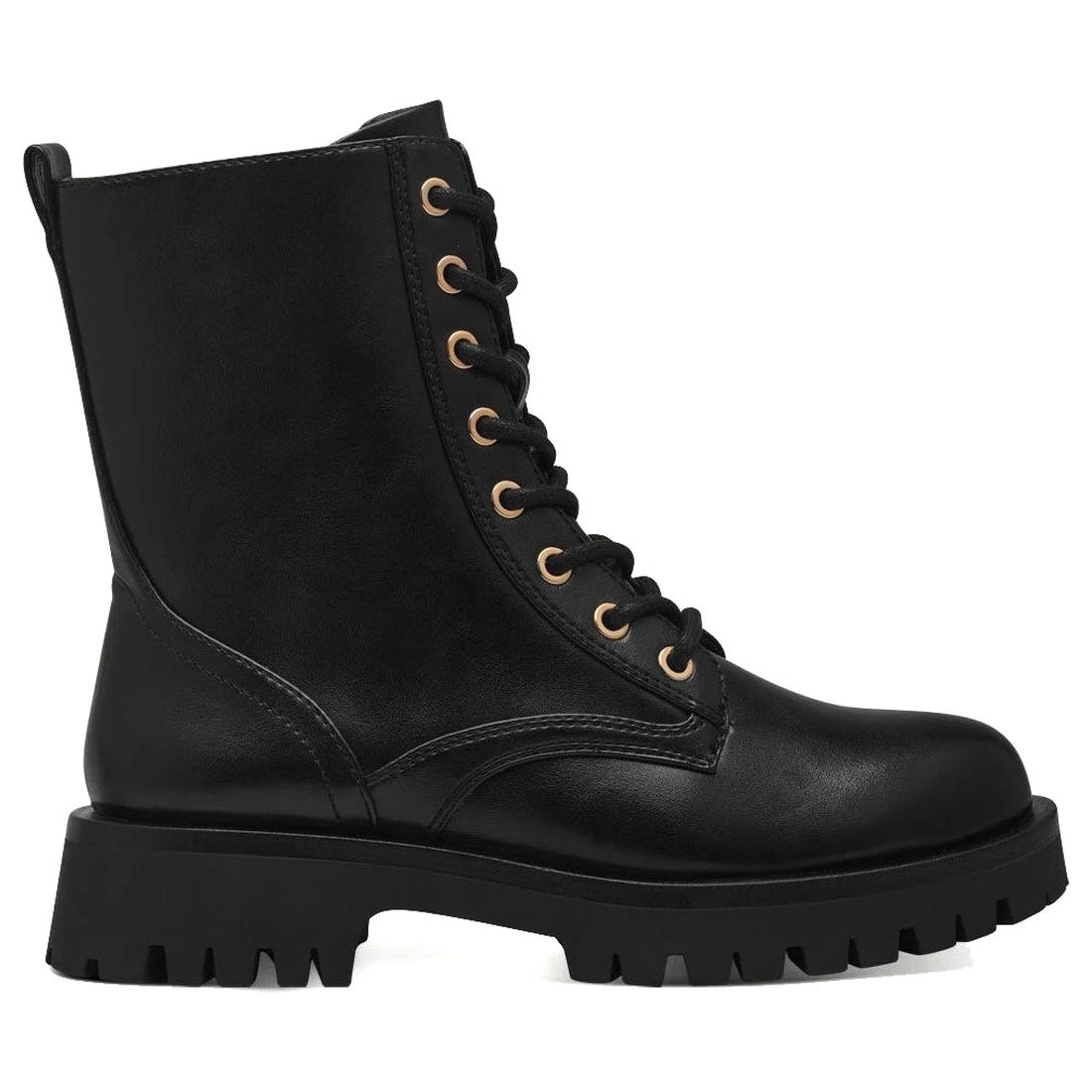 lace boot black gold