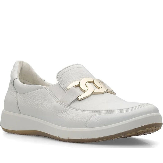 Ara womens white roma loafers | Vilbury London