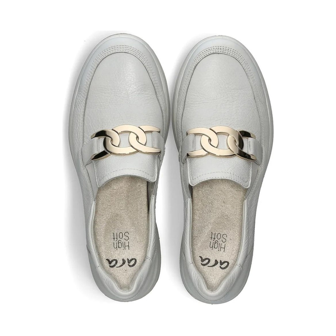 Ara womens white roma loafers | Vilbury London