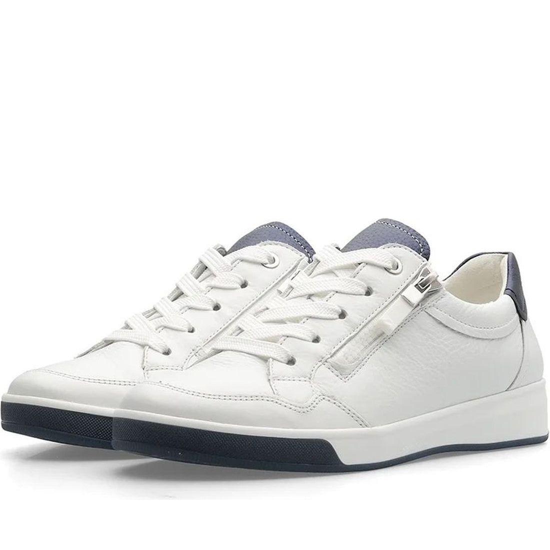 Ara womens white rom leisure trainers | Vilbury London