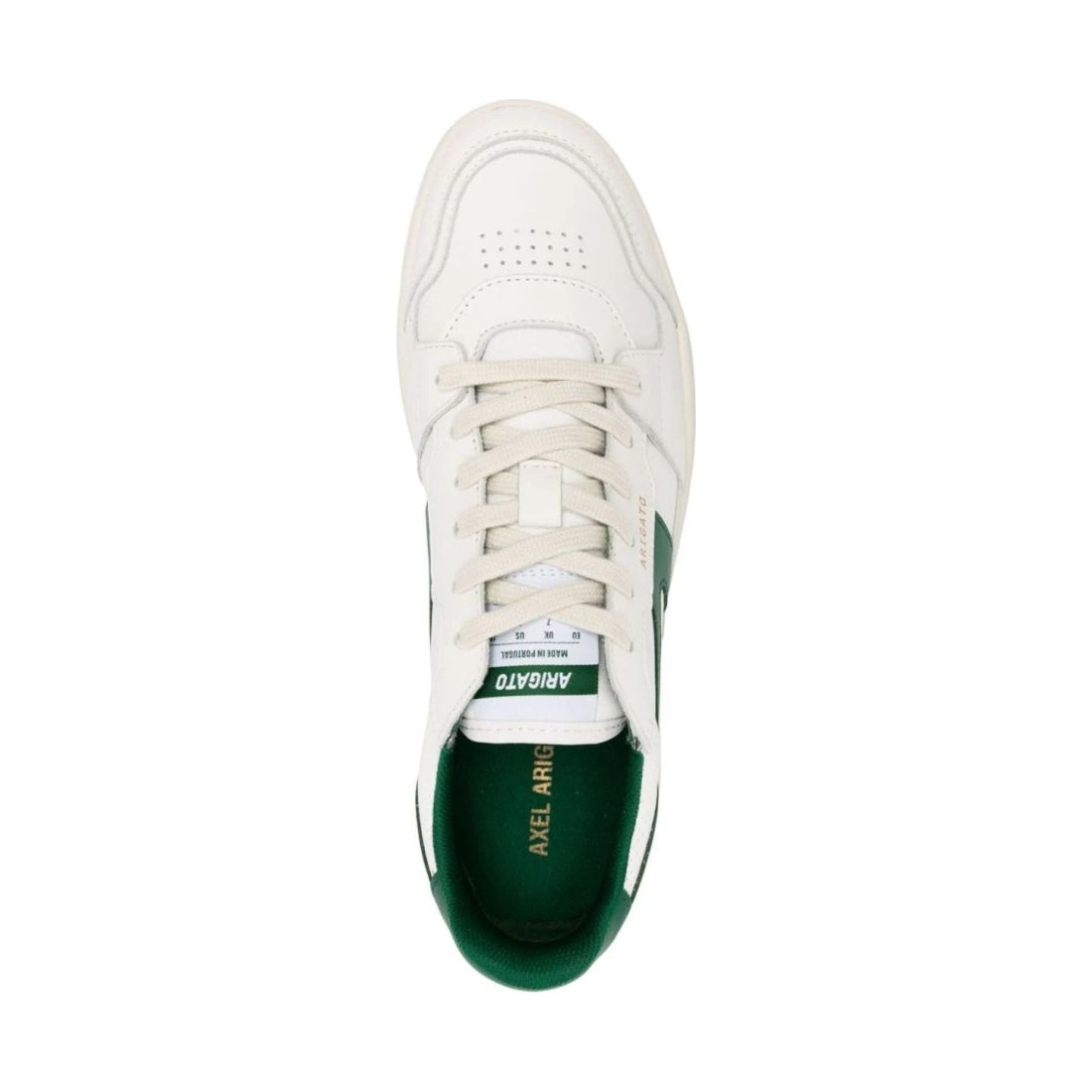 AXEL ARIGATO mens white, green dice stripe sneaker | Vilbury London