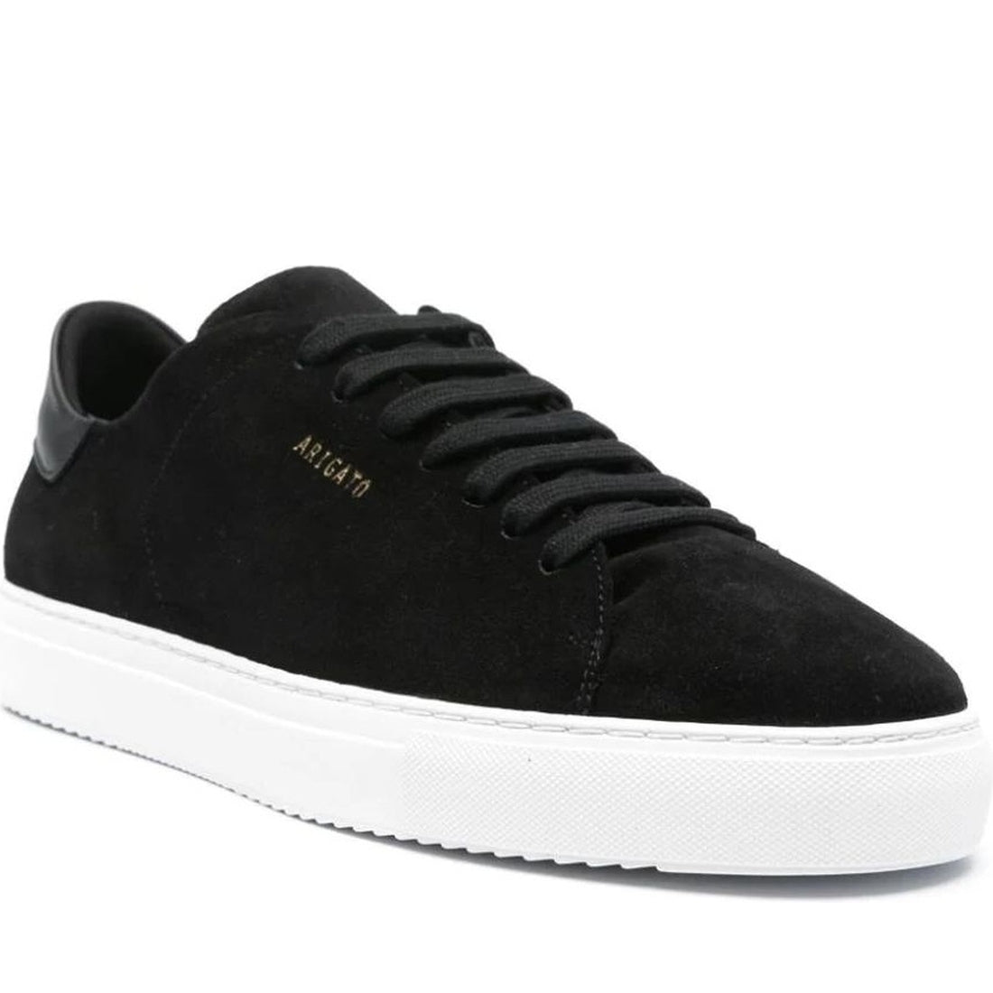 AXEL ARIGATO mens black, white clean 90 suede sneaker | Vilbury London