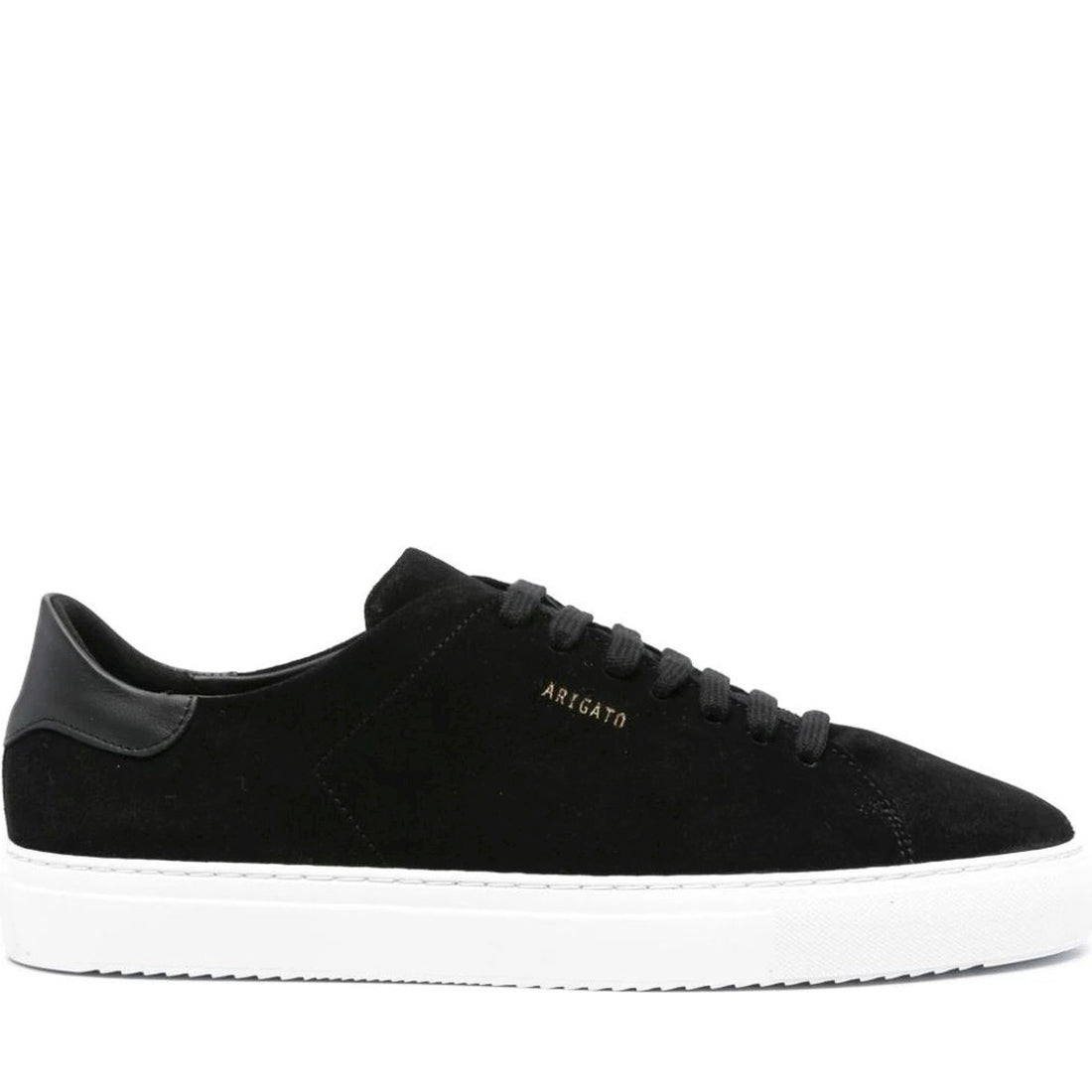 AXEL ARIGATO mens black, white clean 90 suede sneaker | Vilbury London