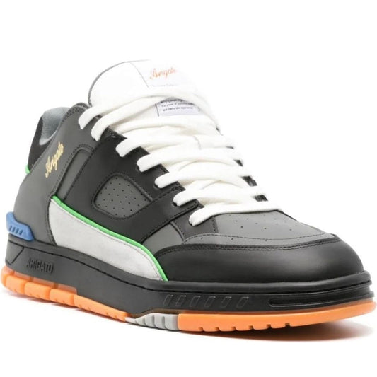 AXEL ARIGATO mens dark grey, orange area lo sneaker | Vilbury London