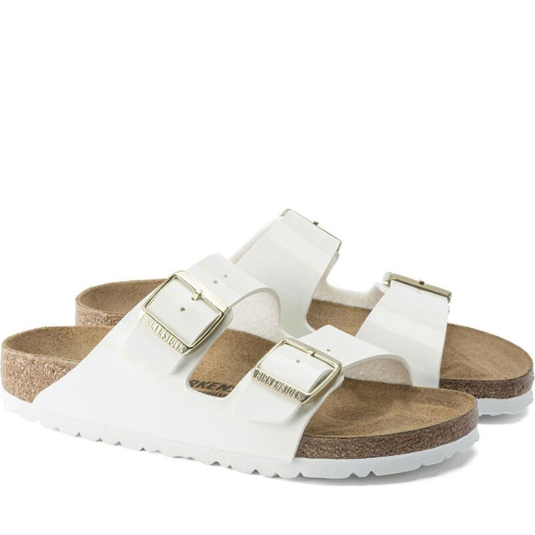 Birkenstock womens white arizona bf slippers | Vilbury London