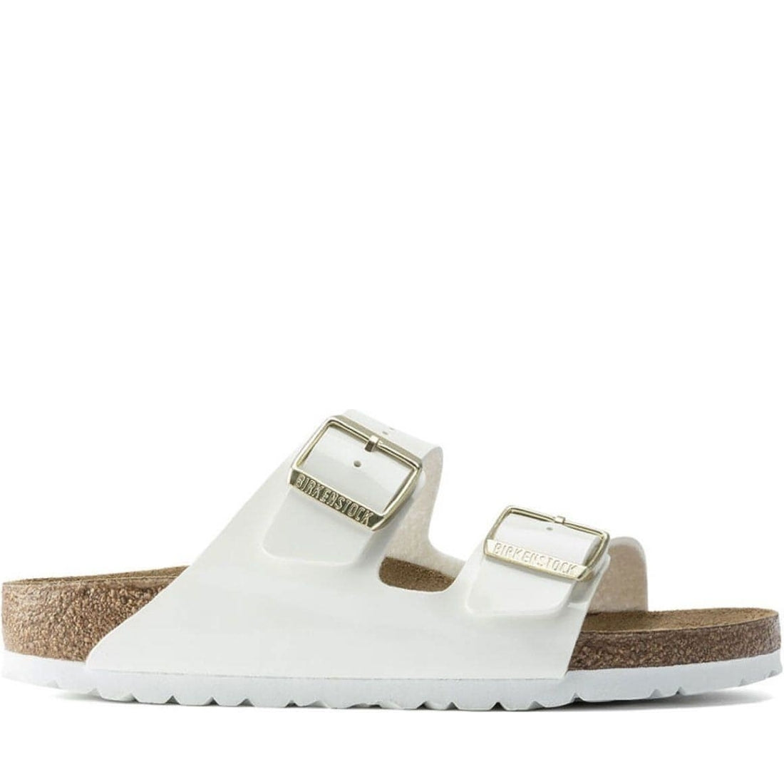 Birkenstock womens white arizona bf slippers | Vilbury London