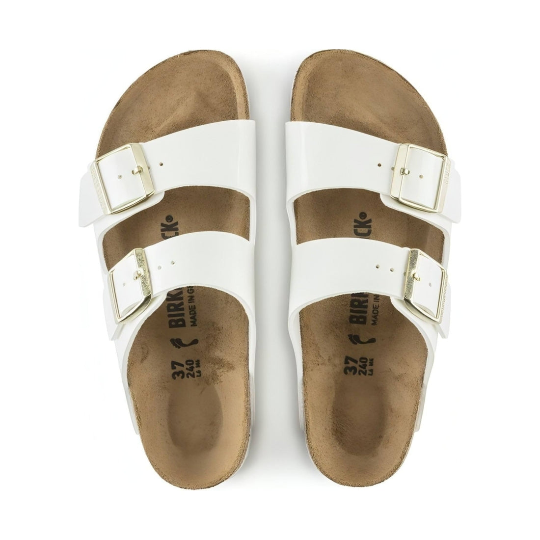 Birkenstock womens white arizona bf slippers | Vilbury London