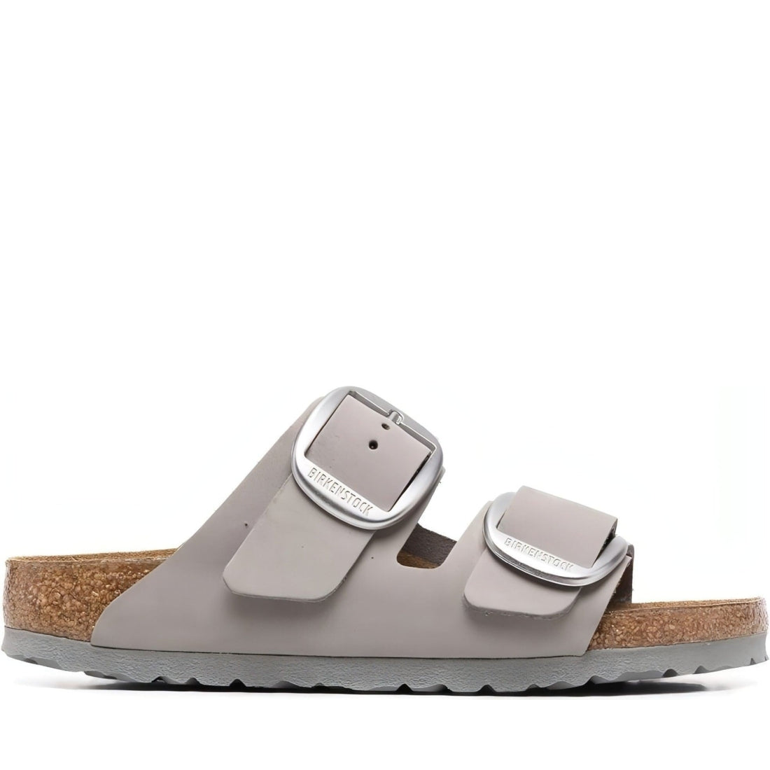 Birkenstock womens grey arizona big buckle lenb slippers | Vilbury London