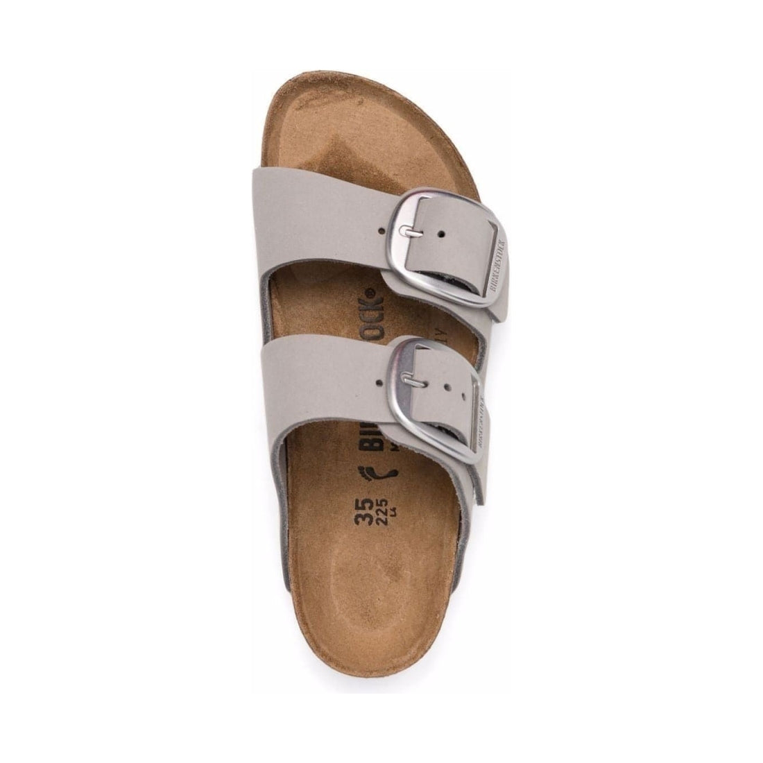 Birkenstock womens grey arizona big buckle lenb slippers | Vilbury London