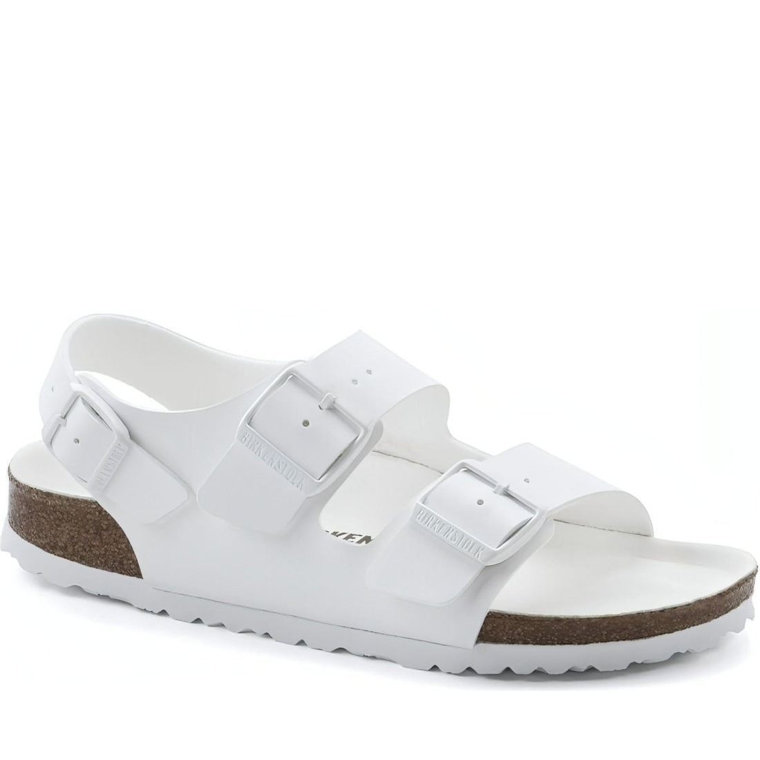 Birkenstock unisex adults white milano bf sandals | Vilbury London