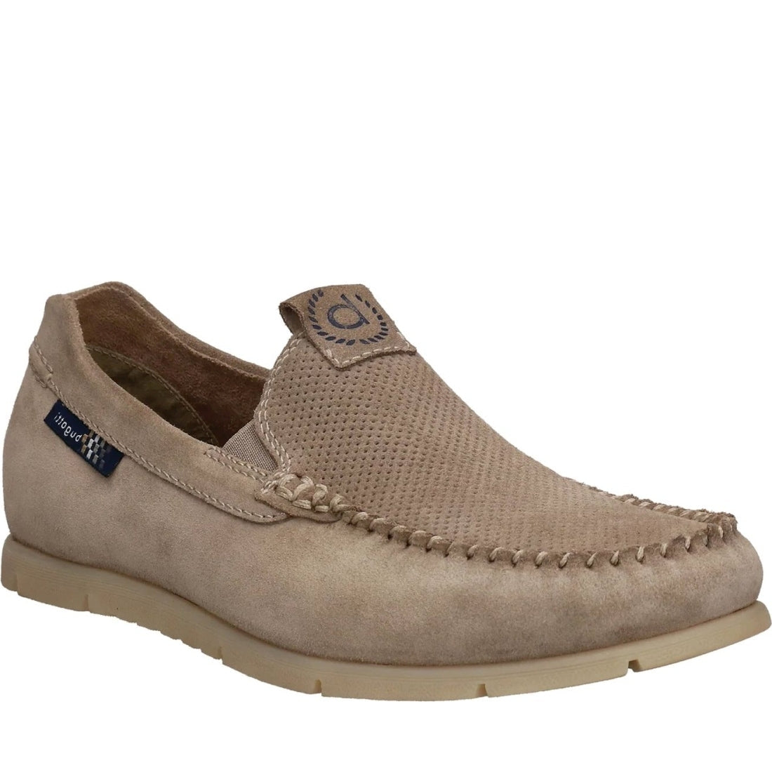 Bugatti mens taupe clipperton mocasins | Vilbury London
