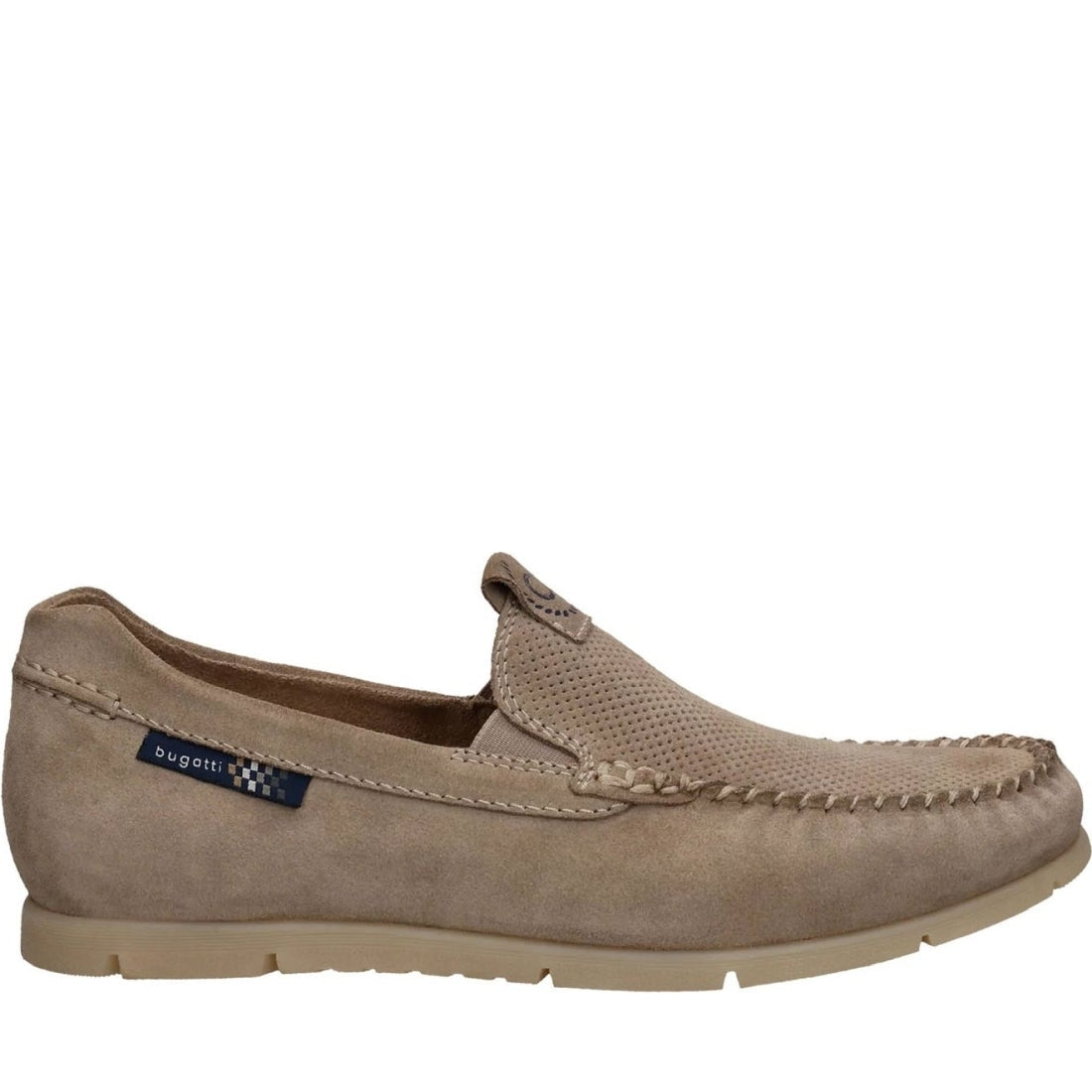 Bugatti mens taupe clipperton mocasins | Vilbury London