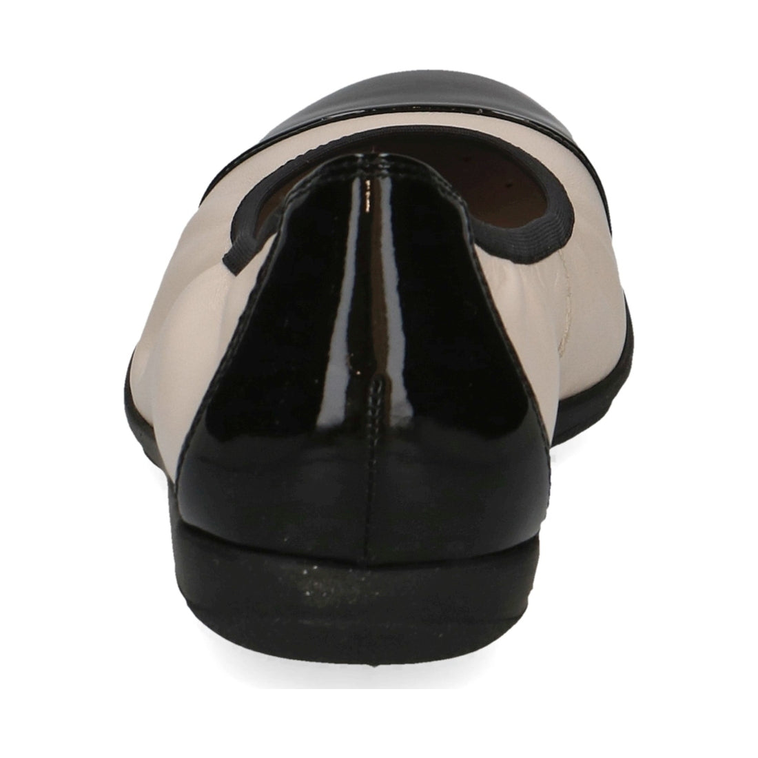 Caprice womens cream black casual closed ballerinas | Vilbury London