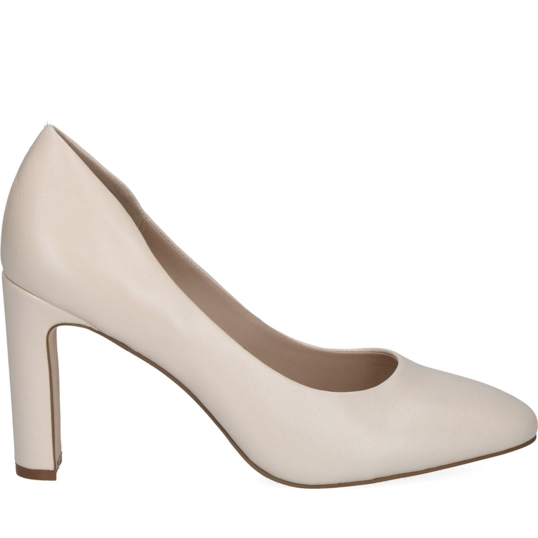 Caprice womens cream perlato elegant closed pumps | Vilbury London