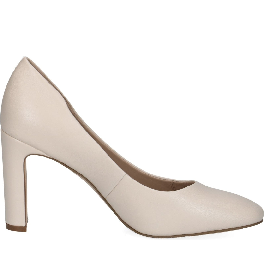 Caprice womens cream perlato elegant closed pumps | Vilbury London