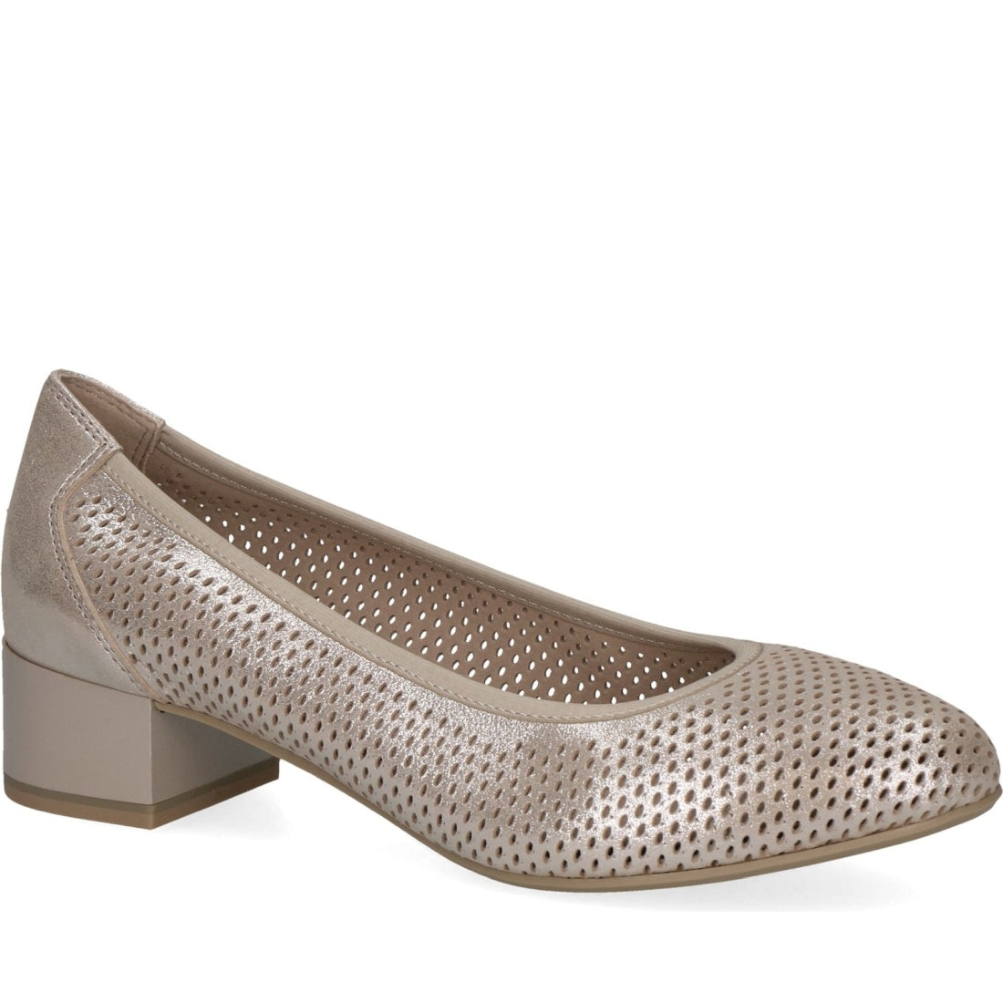 Caprice womens taupe metallic elegant closed formal | Vilbury London