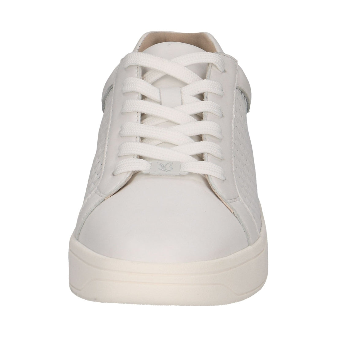 Caprice womens white nappa leisure trainers | Vilbury London